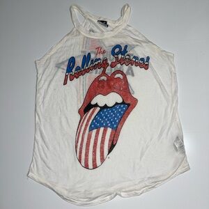 Rolling Stones White Graphic Tank Top